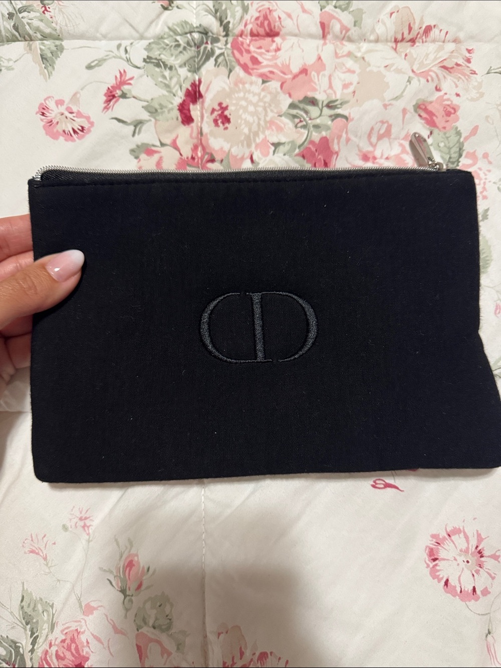 Dior Black Interior Zip Pouch